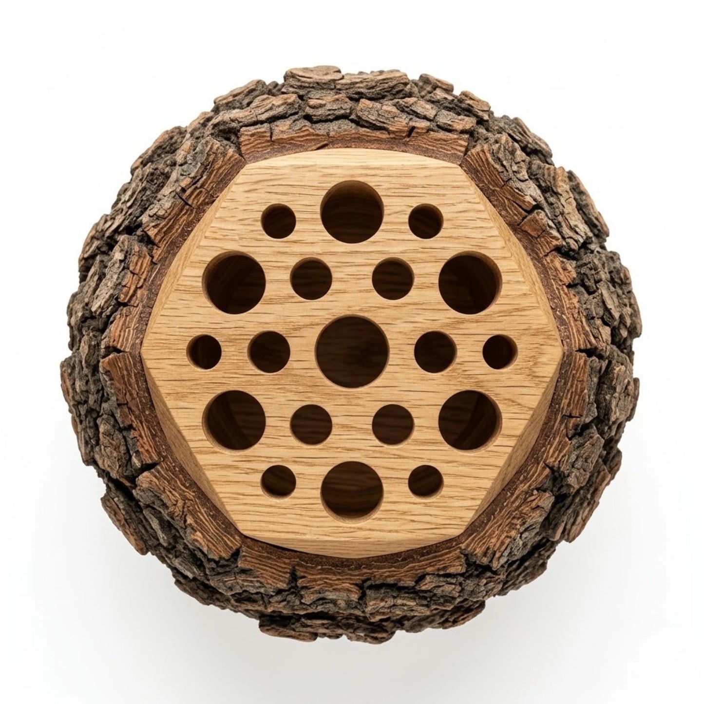 Zunik Rustic Live-Edge Wooden Pen Holder