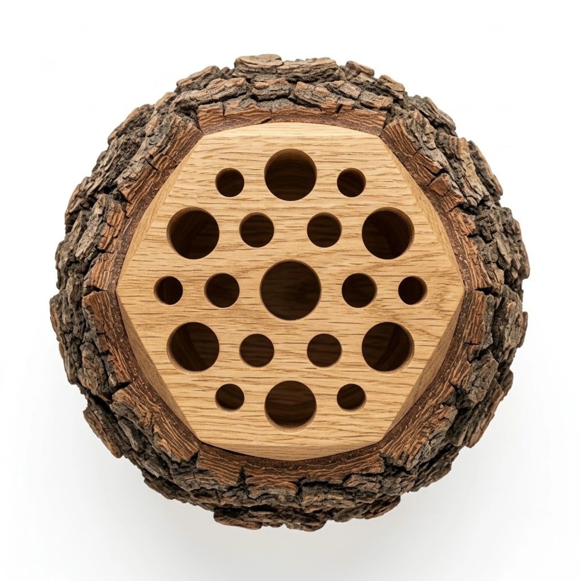 Zunik Rustic Live-Edge Wooden Pen Holder