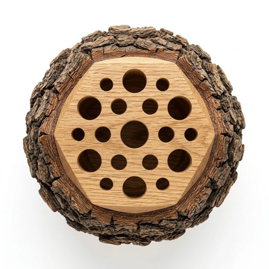 Zunik Rustic Live-Edge Wooden Pen Holder